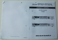 Bedienungsanleitung  Handbuch Owner`s Manual Marantz Tuner ST 521