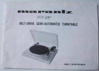 Bedienungsanleitung  Handbuch Owner`s Manual Marantz Plattenspieler TT 130